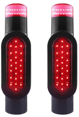 XtraGlow Boat Trailer Guide on Post Pipe Light Set DOT Approved 24LED Waterproof Submersible Turn Signal Running Lights Brake Lights Integrated with Trailer Guide Post Poles Lights Kit 2Pcs Black