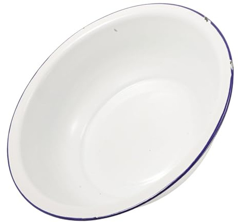 Healeved Palangana para Remojar los Pies de Esmalte Vintage de 32 Cm, Multifuncional y Fácil de Limpiar, Adecuado para Baño de Pies y Cuidado Personal