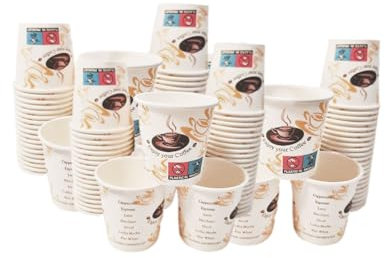 Lauroo Lot de 500 gobelets à expresso à emporter, tasses à café – To Go 100 ml (10 x 50)