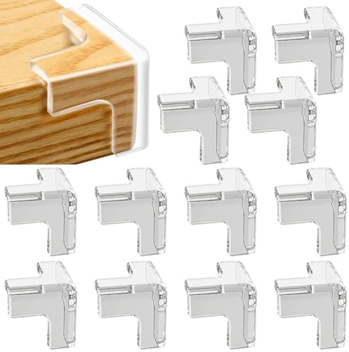 GIONAR 12 Stück T-Shape Kantenschutz, Eckenschutz Baby, Geklebt Eckenschutz Kantenschutz Selbstklebend, Tischkantenschutz Ecken für Möbel, Glastisch