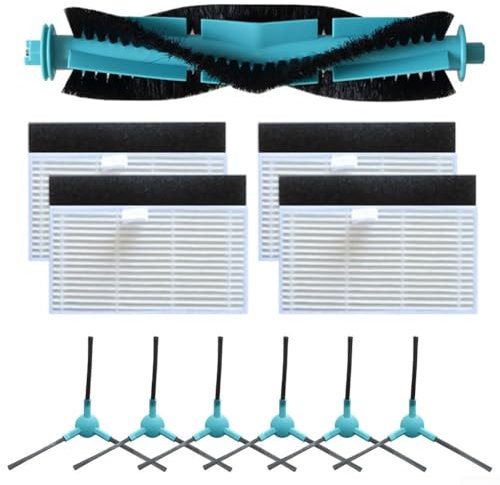 ZiStarlilife Set di ricambio per aspirapolvere Kit filtro spazzola lato rullo principale per Ultenic per T10 Lite 1 spazzola principale 4 filtri 6 spazzole laterali set spazzatrice di ricambio