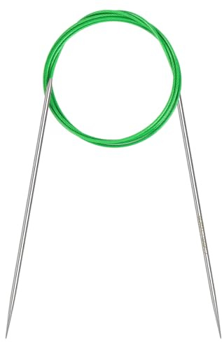 Coopay 2,5 mm cirkulära sticknålar 120 cm, runda metallnålar med flexibel kabel, långa runda sticknålar för filtar, stora projekt, fasta cirkelsticknålar för artritiska händer
