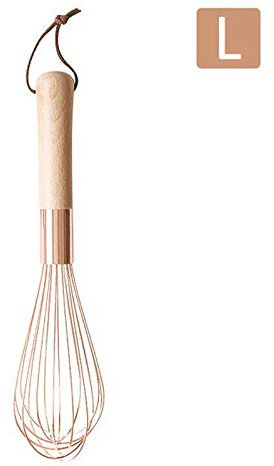 ETZRYSYB Batidor de huevos de acero inoxidable, batidor de huevos, batidor manual de oro rosa, batidor de huevos de leche, batidor de alimentos, utensilio de cocina (L)
