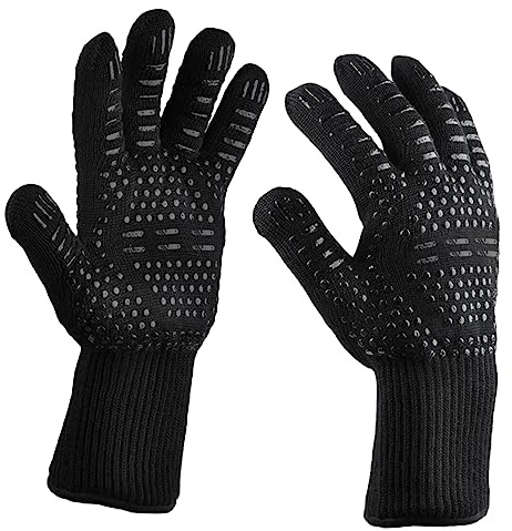 DOITOOL Isolants Cuisine En Fibre Résistante Antidérapants, Haute Résistance à La Température, Protection Contre Le Feu, Lot De 2 Noirs, Adaptés Barbecue Et Cuisson