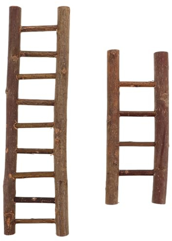 TOYANDONA 2 Escaliers Miniatures : Petite Échelle en Bois, Décoration pour Maison de Poupée, Chambre et Jardin Féérique