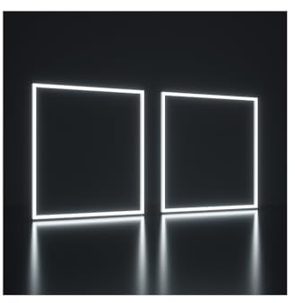 Pack of 2 LED Panel Frame Light 50W 5000 Lumens 600x600mm – Square Recessed Ceiling Tile with Driver, Cool White 6500K Energy Efficient Lighting for Office, School & Hospital
