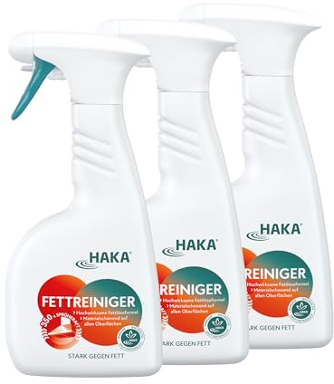HAKA Fettreiniger Spray, Küche & Grill, 3x 500 ml, Fettlöser gegen Fett & Öl