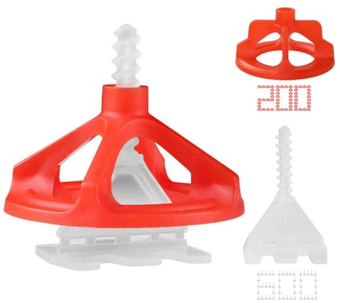 Fliesen Nivelliersystem 3mm Set, 600 Stück Gewindelaschen und 200 Stück Zughauben, Fliesen Werkzeug Verlegehilfe für Perfektes Fugenbild für Heimwerker & Profis
