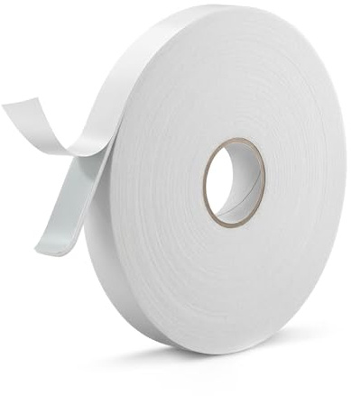 Double Sided Foam Tape, 33Ft x 0.8In Strong Adhesion Mounting Tapes, Heavy Duty Foam Tape, Weatherproof Adhesive Tapes for Wall Picture Poster, Car & Gap Filling Mountings, Home Office Decor(White)
