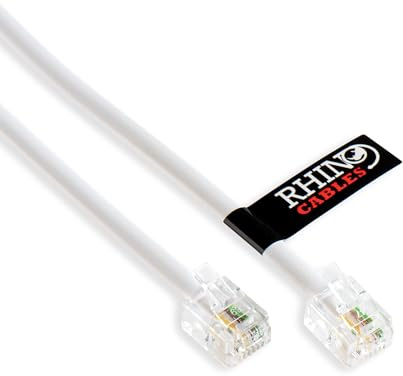 rhinocables ADSL RJ11 High Speed Telephone (30m, White, Pack of 1) | Universal Compatibility for BT, Modem, Router, Landline & Broadband, Durable Copper Core for Optimal Signal