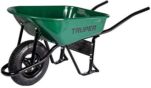 Truper Carriola di lavoro stretto 70 litri cerchio pneumatico con cuscinetti 530 Kg di capacità