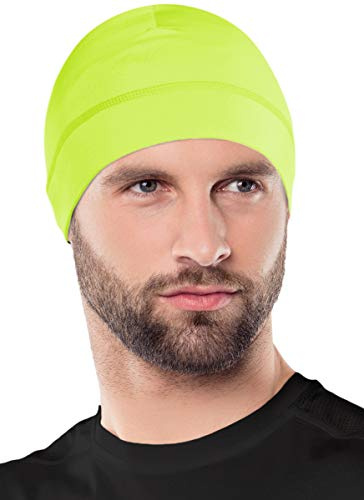 OutdoorEssentials Skull Cap - Thin Lightweight Beanie Hat Men and Women - Helmet Liner Skull Caps Head Liners - Warm Womens and Mens Hats - Winter Running Hat Beanies - Yellow