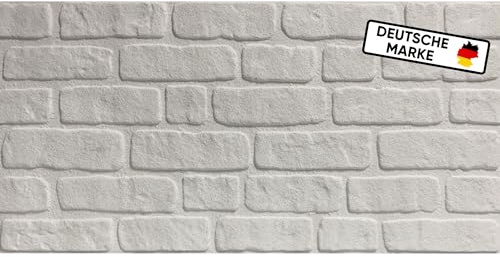 AS Country Stone® Wandpaneele Steinoptik - 3D Effekt - Wandverkleidung Steinoptik für Küche, Wohnzimmer, Innen- und Außenbereich - Steinoptik Styropor - 3D Wandpaneele - Akustikpaneele I ST White |