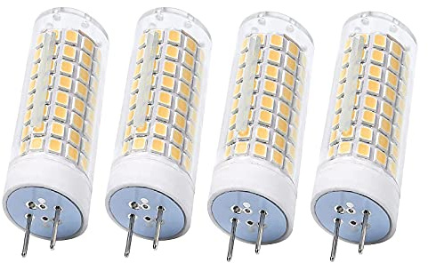 Lxcom Lighting G8 LED Bulb 10W Ceramic Corn Light Bulbs(4 Pack)-2835 SMD 102 LEDs 80W Halogen Bulb Replacement 3000K Warm White 1000LM G8 Base for Kitchen Under Cabinet Counter Lighting Puck Light
