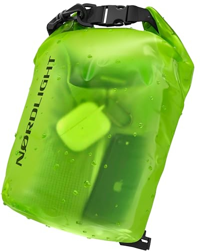 Nordlight Dry Bag wasserdichte Tasche - 2l 5l 10l 15l 20l 30l Liter | Wasserfester Packsack Seesack Beutel Waterproof Drybag + Roll-Top + Schultergurt | Schwimmen Baden Strand Kanu SUP Tauchen Handy
