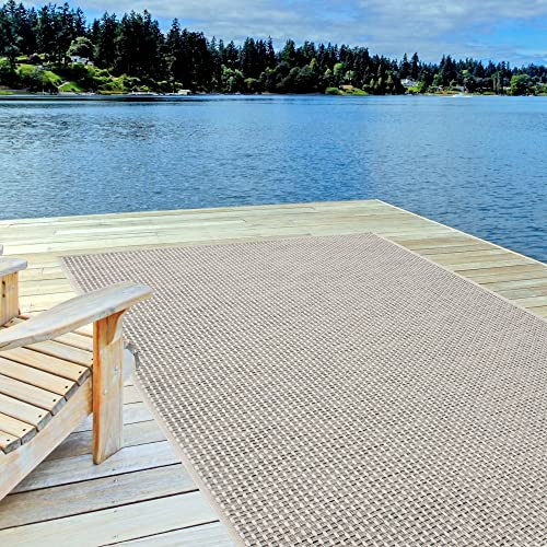 THE RUGS Outdoor Rug – Weather & UV Resistant Outdoor/Indoor Area Rugs - Durable Rugs for Patio, Deck, Garden, Kitchen, Bathroom or Living Room - Cream, 80 x 150 cm