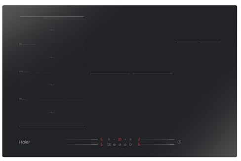 Haier I-MOVE SERIE 6 HAMTSJ86MC/1 Induktionskochfeld / 80 cm/Multi-Slider-Bedienung / 6 Zonen inkl. Flexzone und Varycook / 15 Leistungsstufen inkl. PowerBoost/Timer/Kindersicherung/schwarz