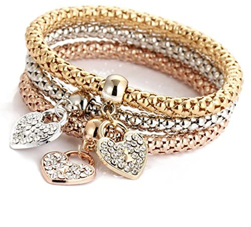 LIULIN Wellen-Armbänder für Damen, Schönes Armband mit Herz aus farbigem Kristall, österreichische Mode