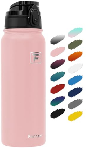 Fanhaw 600 ml Insulated Stainless Steel Water Bottle with 1 Lid (Chug Lid) - For Kids, Women, Men | Leak & Sweat Proof with Anti-Dust Lid (Pink)