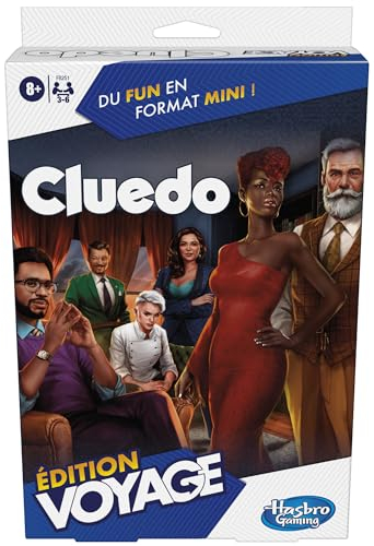 Hasbro Gaming Cluedo Reise-Edition, Gesellschaftsspiel für 3 bis 6 Spieler, Reisespiele, ab 8 Jahren, Mädchen und Jungen, perfekt für den Sommer
