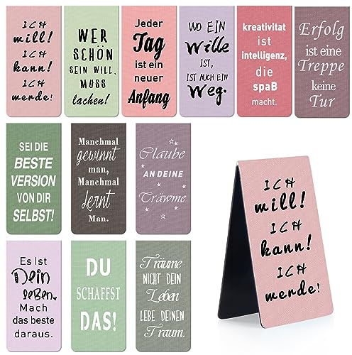JSRQT 12 Stück Inspirierend Magnetische Lesezeichen,Ermutigende Sprüche Magnetlesezeichen,Magnet Lesezeichen für Buchliebhaber,Seiten Clips Lesezeichen für Lehrer Studenten Buchliebhaber