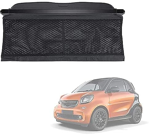 BOJOUL Einziehbarer Auto Laderaumabdeckung Rollo, für Smart 453 Fortwo Forfour 2015-2019 Laderaumabdeckung Kofferraum Schutz Abdeckung Cargo Cove
