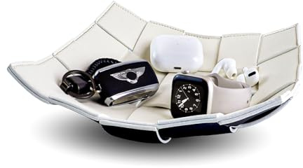 MSJGA Tablett für Damen und Herren, PU-Leder, Schlüsselhalter für Eingangstisch, Nachttisch, Schreibtisch, Auffangbehälter, Tablett für Geldbörse, Uhr, Schlüssel, Telefon, Geschenk für Herren, 24,9 x