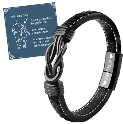 VU100 Ich Liebe Dich Geschenke für Männer, Geburtstaggeschenk für Ihn | Lederarmband Herren An Meinen Mann Armband Geburtstag Weihnachten Valentinstag Jahrestag Liebes Geschenk für Freund Ehemann