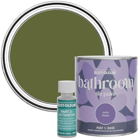 Rust-Oleum wasserfeste grün Fliesenfarbe für Badezimmer in Seidenglanz Finish - Jasper 750ML