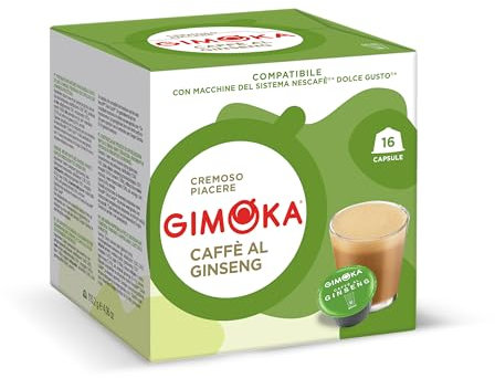 Gimoka - Caffè al Ginseng - 48 Capsule Compatibili con Macchinetta Caffè Nescafé®* Dolce Gusto®* - 3 confezioni da 16 capsule - Made in Italy