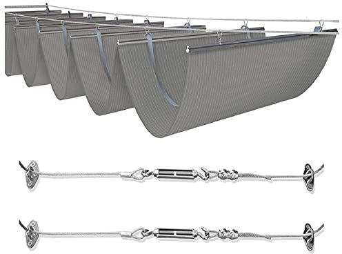 Copertura retrattile per pergola, tenda parasole a vela con filo ondulato, protezione dai raggi UV, consente all'aria di passare e filtra la luce per pergolato in legno, traliccio, patio, terrazza,