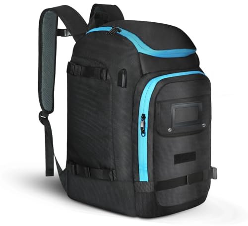FIIHUGXB Skischuhtasche Skistiefel-Tasche, Outdoor-Ski-Kapazität, großer Rucksack, Unisex, Trocken- und Nasstrennung, wasserdichte Aufbewahrung, Helme, Stiefel, Handschuhe, Snowboard Für Skistiefel