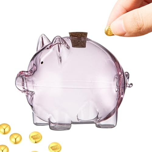 Glasmünzenbank | Spargeldbox | Automatische Münzzählung Jar Money Box Für Kinder Erwachsene | Kleine Goldbohnenbank | Schweineform Dekoratives Rettungsglas Für Bücherregal des Schminktisches, Geden