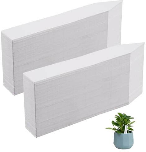 200 Piezas Etiquetas Plantas, 10x2 cm Marcadores de Plástico para Jardinería, Etiquetas para Plantas Reutilizable, Placas para Plantas para Escribir para Semillas, Flores, Verduras, Hierbas (Blanco)