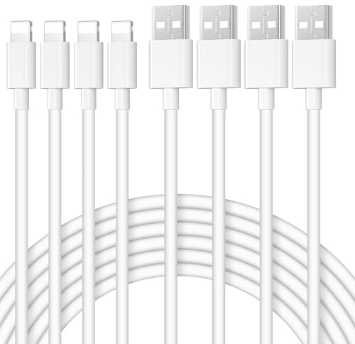 4Pack iPhone Ladekabel 1M/1M/2M/2M [Apple MFi Zertifiziert], USB Lightning Kabel 2M Schnellladekabel iphone Kabel Lightning Ladekabel für iPhone 14 13 12 11 Pro Max XS XR X 8 7 6 5 SE, iPad, Aiprods