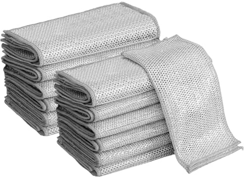 30 Stück Mehrzweck Geschirrspüllappen aus Draht, Draht-Geschirrspüllappen Wiederverwendbarer Kettennet Schrubber Wire Dishwashing Rags Nass und Trocken Trockenreinigung, für Küche Pfanne (30x30cm)