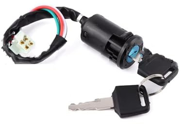 Interruttore Accensione 2 Fili/4 Fili 2 Chiavi Blocco On-off Per Scooter Elettrici Moto ATV Quad Moto Da Cross Kit Blocco Interruttore Accensione Moto(A-4 Wires)