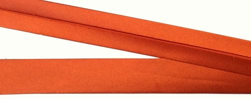 Großhandel für Schneiderbedarf 3 m Satin Schrägband 20 mm vorgefalzt orange