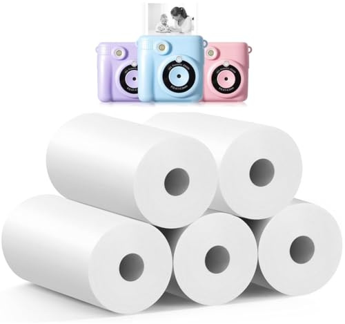 GXGM 5 volumes Papier Thermique Appareil Photo Enfant, Papier de Rechange pour Appareil Photo Enfant, Facile à Remplacer