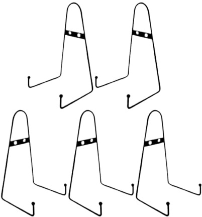 AOOOWER Lot de 5 grands présentoirs en métal noir pour assiettes et œuvres d'art, chevalet décoratif