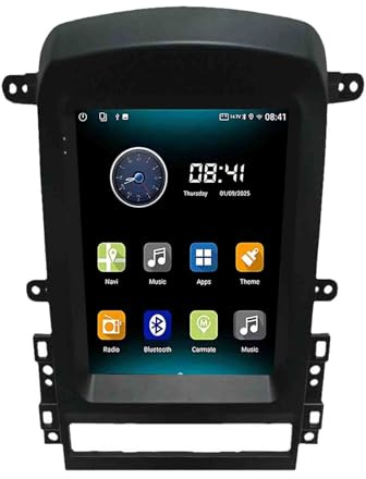 Radio estéreo para automóvil Android 14 de doble DIN con pantalla táctil de 9.7 pulgadas para Chevrolet Captiva 2008-2011 Car Stereo Android con Carplay navegación GPS AHD controles el volante FM BT