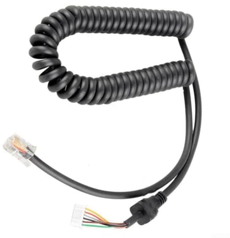 Gdfnmogo Cavo microfono di ricambio per radio Yaesu FT-7800/8800/8900/1807/1802, compatibile con MH-48 MH-42 MH-36, estensibile fino a 150 cm, diametro bobina 4,0 mm, nero
