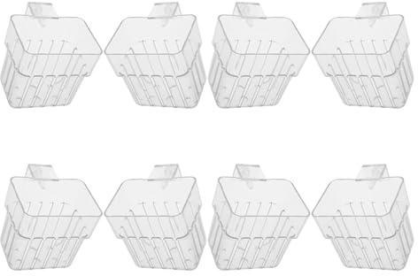 Mipcase 8 pièces Support Hydroponique Transparent pour Plantes Aquatiques Panier Suspendu avec Crochet Pot pour Culture Hydroponique Aquarium pour Décoration et Culture Facile