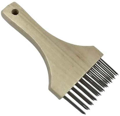 NonMiFyR Batticarne, Batticarne Compatto E Portatile con Punte in Acciaio Inox E Manico in Legno per Pollo E Maiale, Bianco