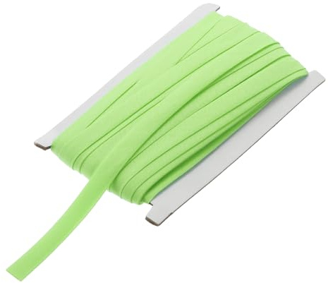 QUARKZMAN Cinta Sesgada De Algodón Continua A Granel De 1/2 Pulgada De Doble Pliegue Para Costura Ribetear Acordonar Hacer Bastilla Manualidades (Verde 25 Yardas)
