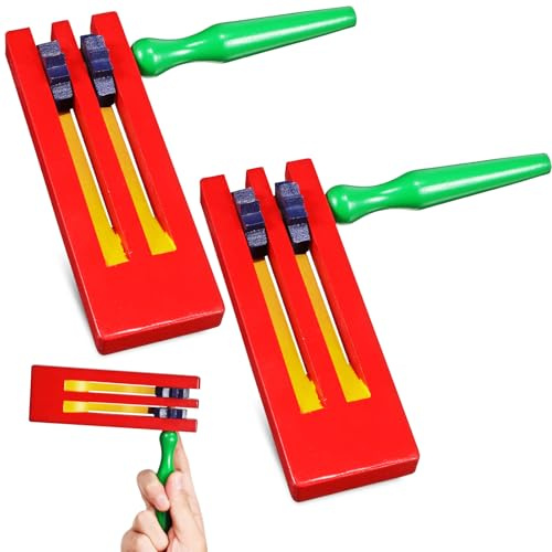 ERINGOGO Matracas de Madera Giratorias Doble Capa 2 Piezas Juguete Tradicional Trinquete para Fiestas Eventos Deportivos y Juegos Infantiles Instrumento Musical Ruidoso Seguro