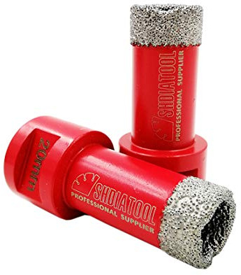 SHDIATOOL Dry Diamond Drill Core Bit 2pk Diameter 20mm Vacuum Brazed Drilling Porcelain Tile Granite Marble