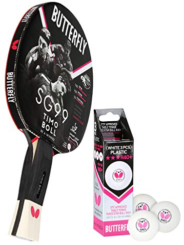 Butterfly® Timo Boll SG99 Tischtennisschläger | Tischtennis Racket Bat Profi & Wettkampf | taktisch routinierte Spieler | ITTF zertifizierter Wakaba Belag | anatomische Griffform mit smart.Grip