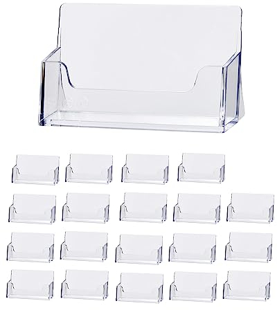 helit H2350902-20 - Visitenkartenständer the helpdesk, 20 Stück, Visitenkartenhalter für Format 85 x 55 mm, transparent
