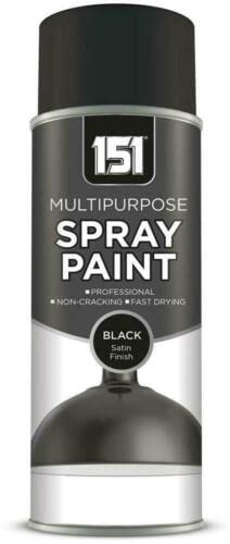 AlezyB - 1 x Black Satin Multi-Purpose Spray Paint 400ml Excellent Coverage, Quick & Fast Drying for interior & exterior Multipurpose Spray for Metal | Plastic | Wood | Glass.